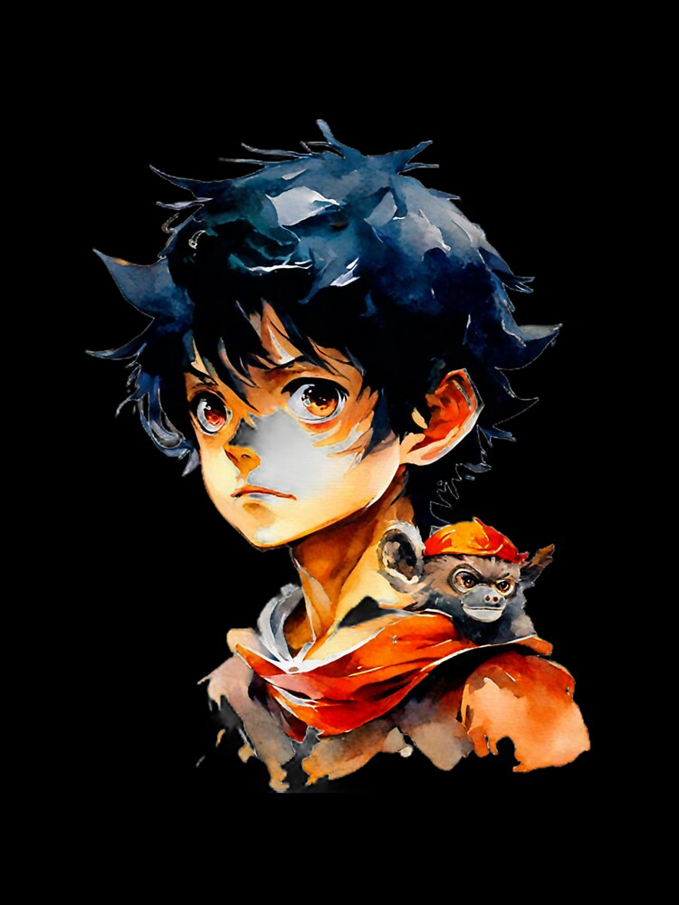 Anime boy with monkey. by Leberks