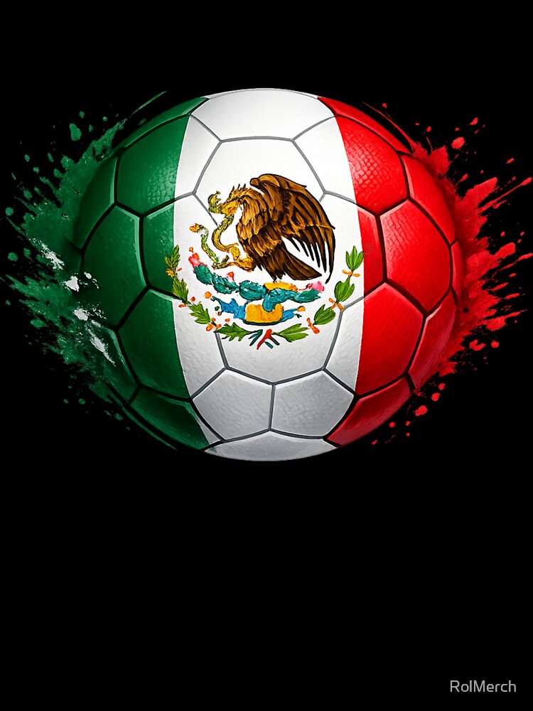 Mexican Flag Soccer Ball Design – Mexico Futbol Fan Graphic – World Cup 2026 Theme by RolMerch