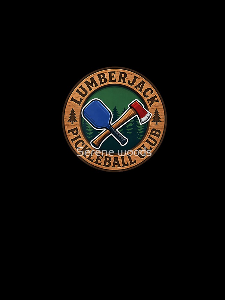 Lumberjack Pickleball Club Crossed Axe Paddle Vintage Sports Logo Graphic Art by Serene woods