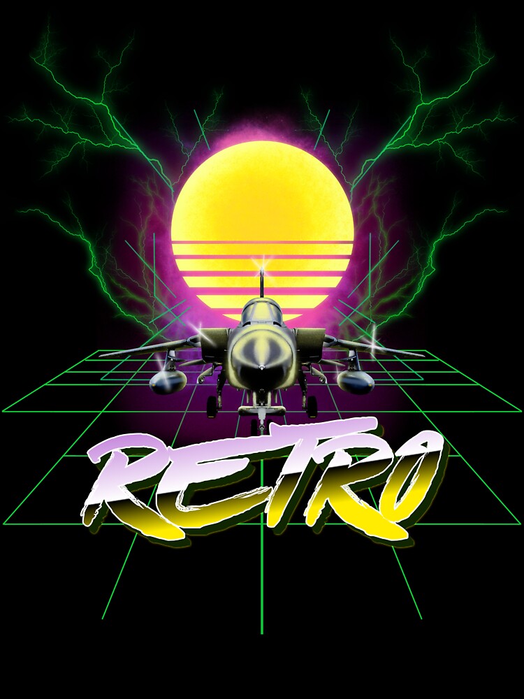 Retro Synthwave Jet - 80s Aesthetic T-Shirt Design by greenstar21