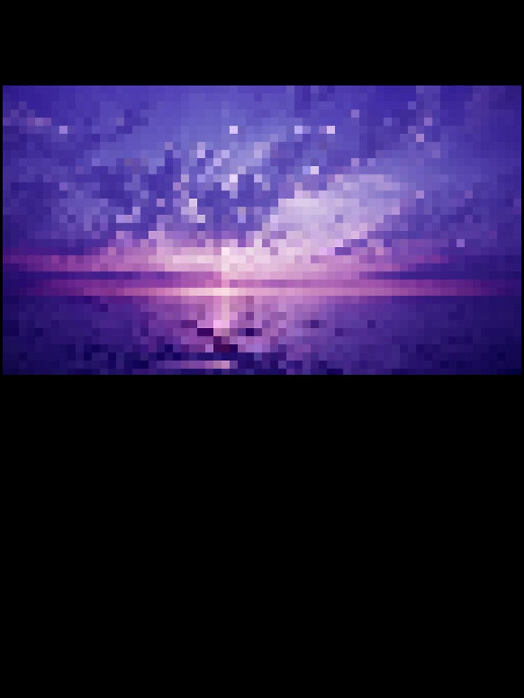 Pixelated Purple Ocean Sunset by Potato Quality Prints