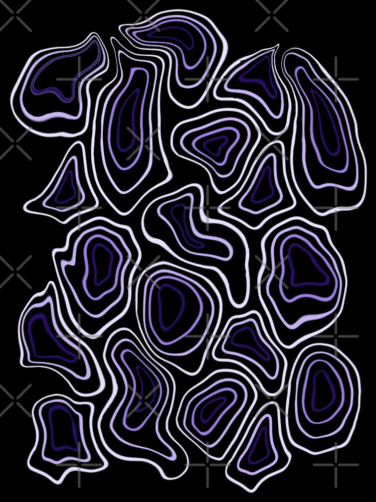 Purple Minimalist Geode Drawing by velvetearth
