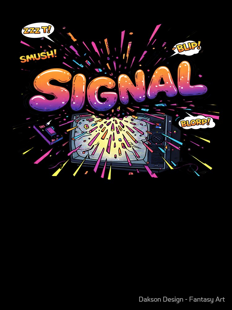 SIGNAL TV Explosion - Retro Comic Book Pop Art by Dakson Design - Fantasy Art