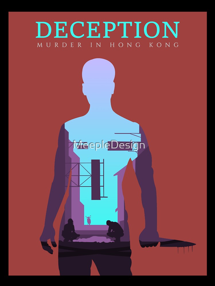 Deception - Murder in Hong Kong - Minimalist Silhouette Poster Style - Board Game Art by MeepleDesign
