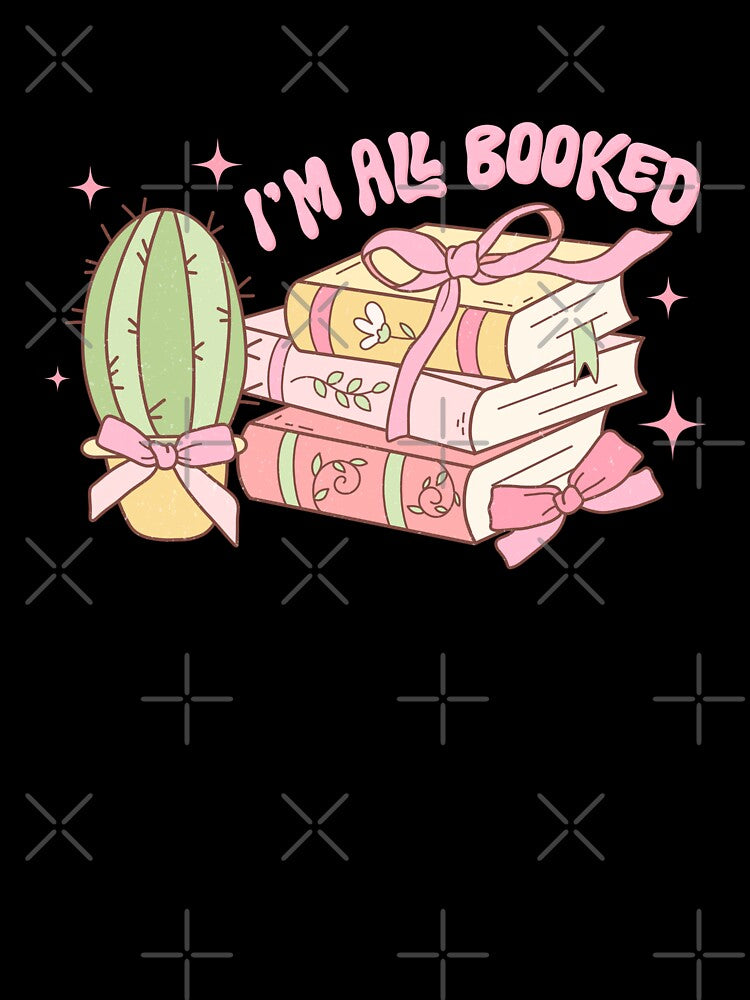 Im all booked | bookish , coquette aesthetic, book lover, spicy book, smut reader png, girly by pugshowsfashion