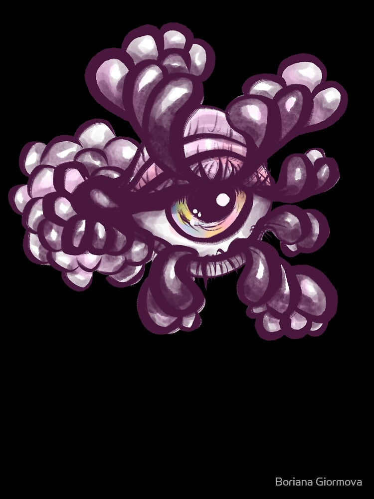 Bubbly Eye - Weirdcore Art in Purple and Pink by Boriana Giormova