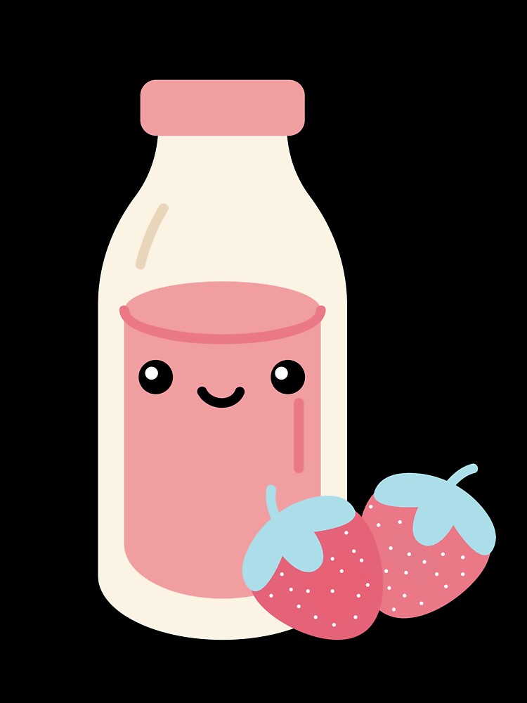 Cute Korean Strawberry Milk Sticker by Uryummypie