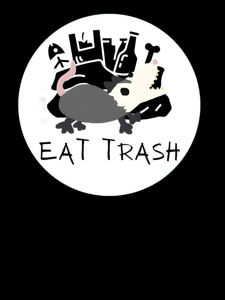 Opossum Eat Trash White Background by doodledont