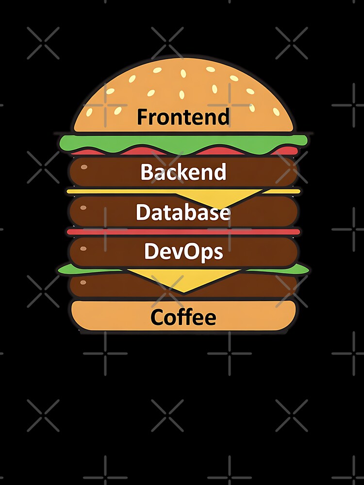 Full Stack Burger Funny Dev Gift for Software Engineers by eikulabs