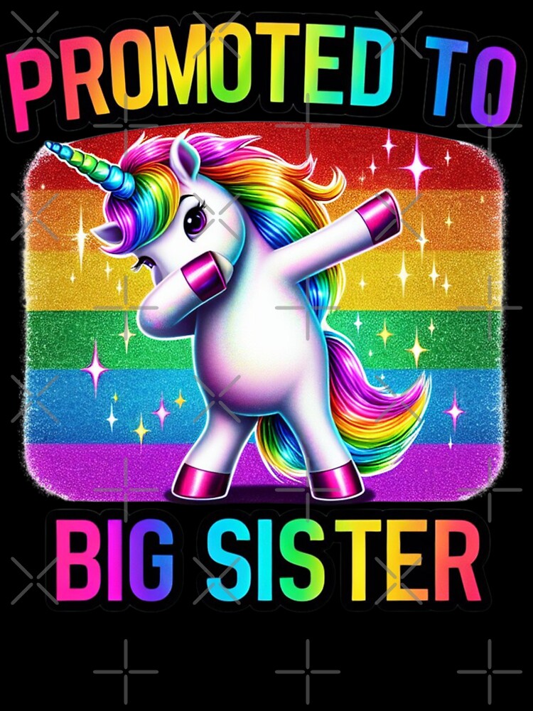 Promoted to Big Sister Girls Dabbing Unicorn Older Sister by MERCH HQ
