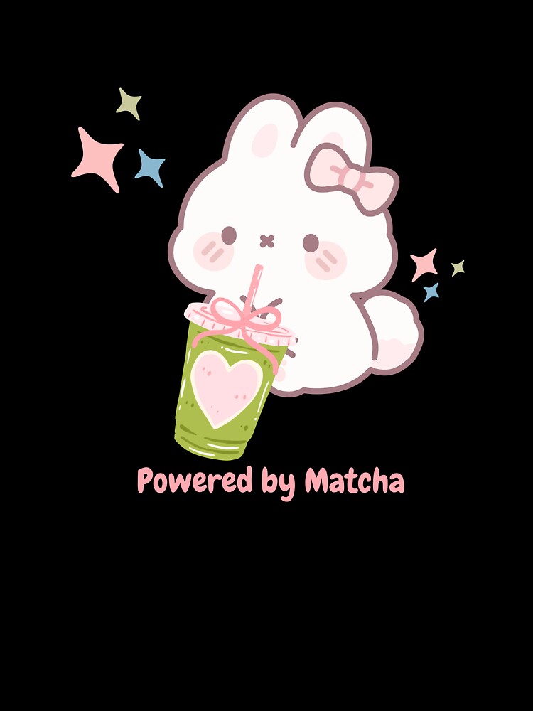 Powered by Matcha Cute Bunny | Kawaii Matcha Lover Design by Nada Mohamed