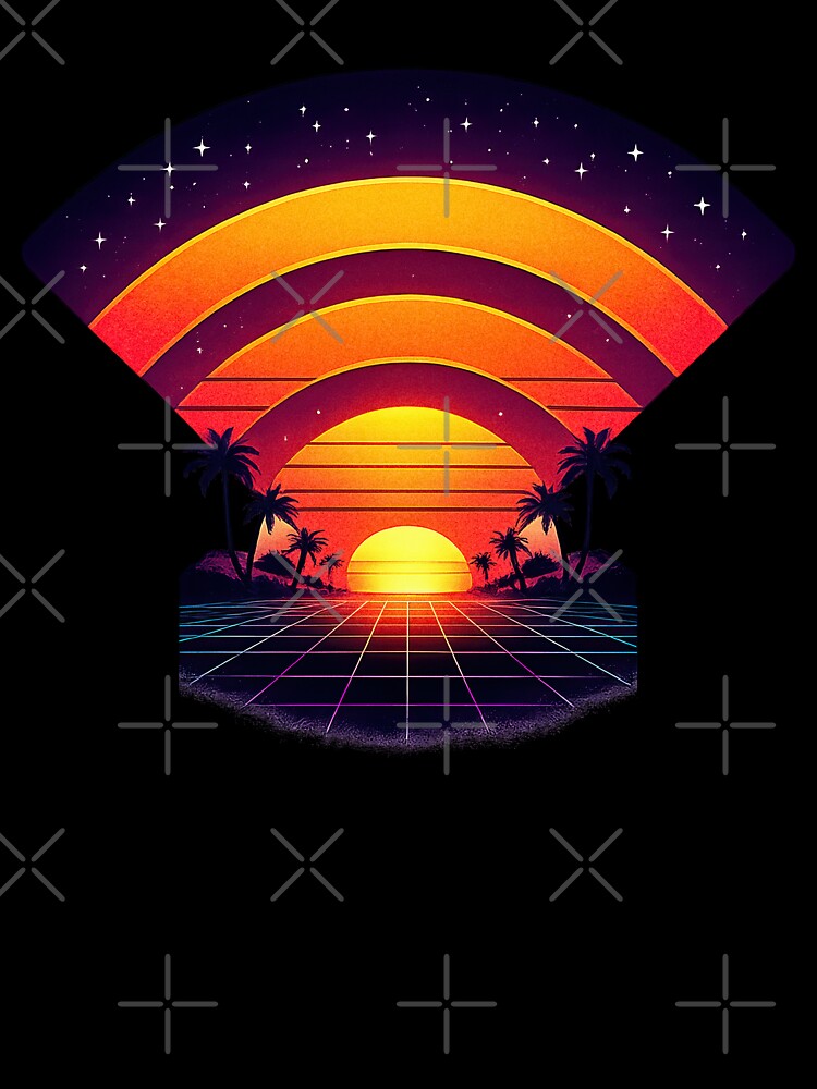 Retro WiFi Sunset Vaporwave by BoostingBliss
