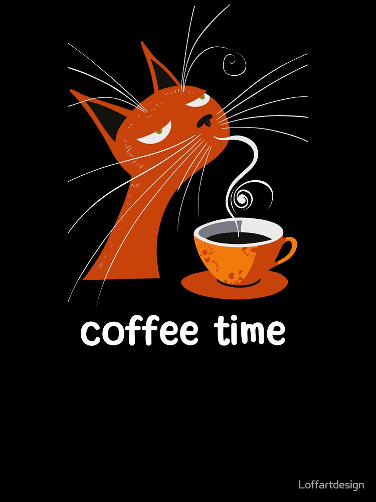 Coffee Time - Cat & Coffee  illustration by Loffartdesign