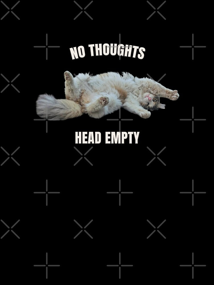No Thoughts Head Empty Cat – Funny Meme Cat Design by MB-CatPrints