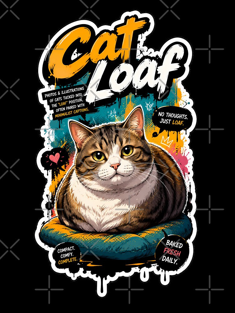 Loaf Cat Bread Kitty Cute Lover Bakery Humor Relaxed Sitting Baking Domestic Funny Graphic Pun Design by DUMEJE