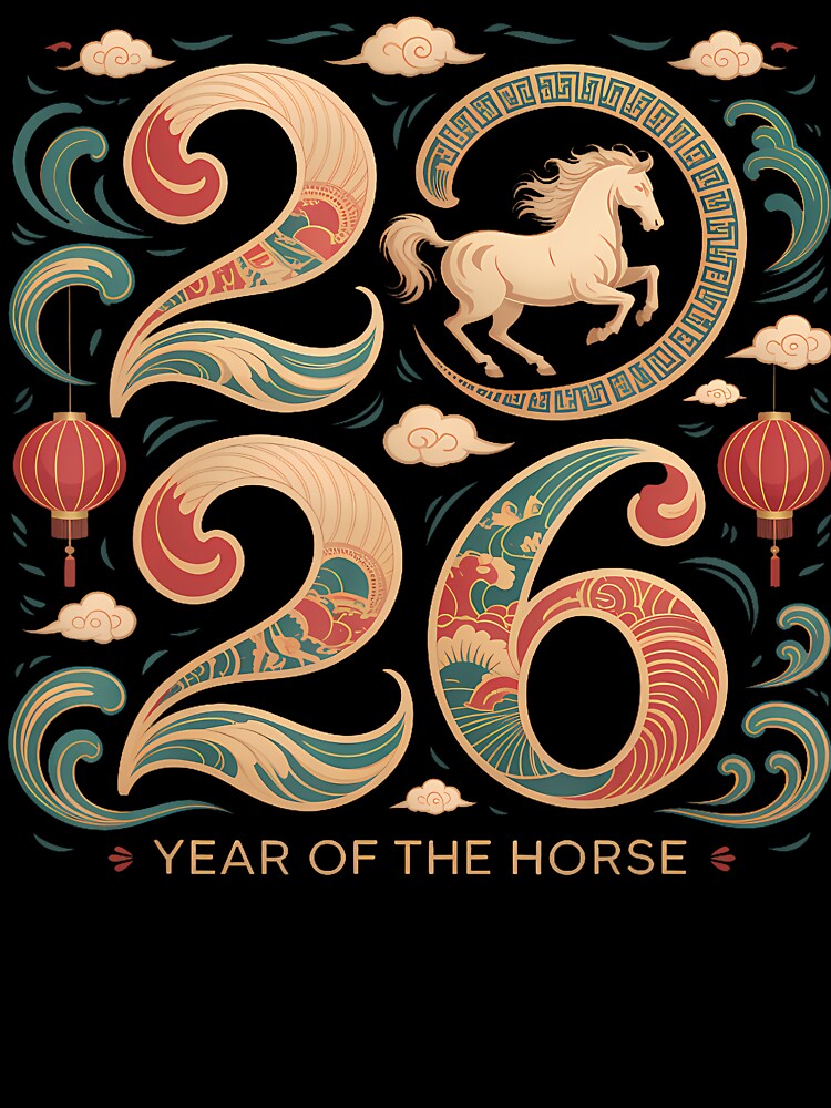 Year Of The Horse 2026 Lunar New Year Chinese Zodiac Horse by GraceShelley