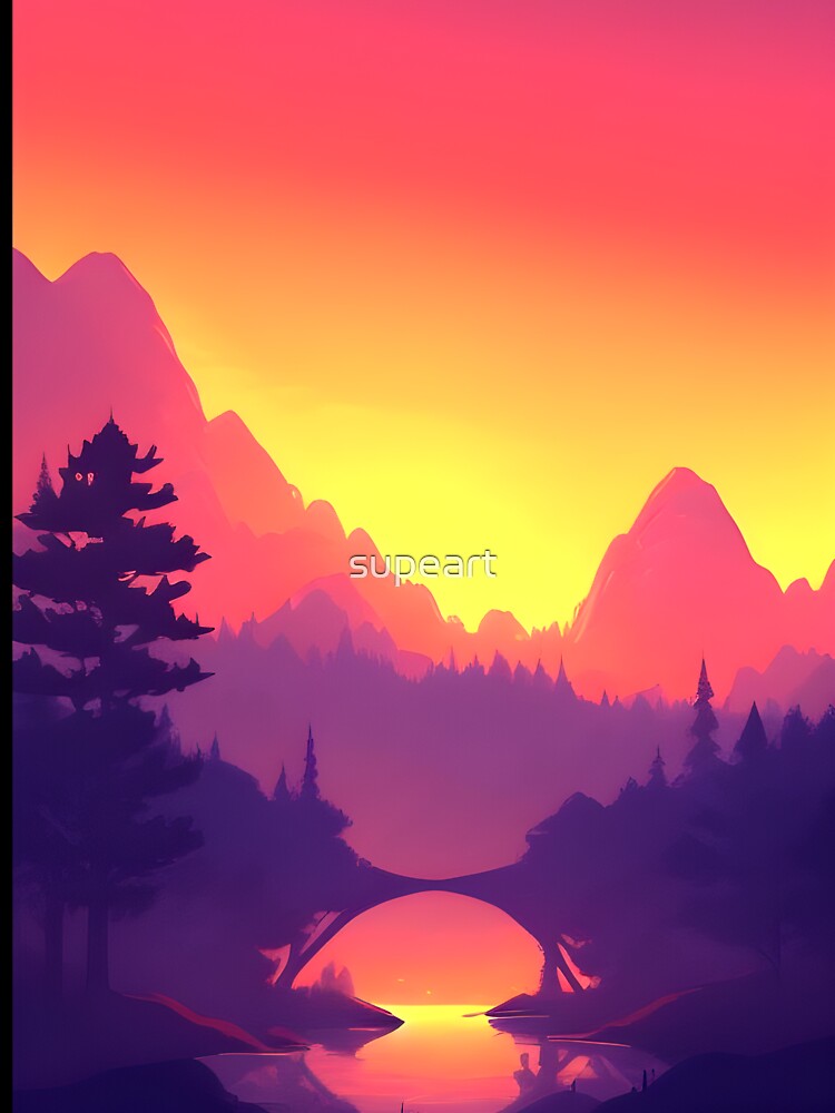 Minimalist Landscape Mountain Trees Prints: A Unique and Eye-catching Way to Elevate Your Home Decor by supeart