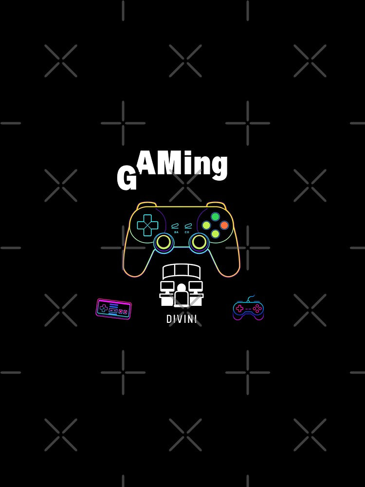 Neon Gaming Controller Minimal Gamer Design by Divini_