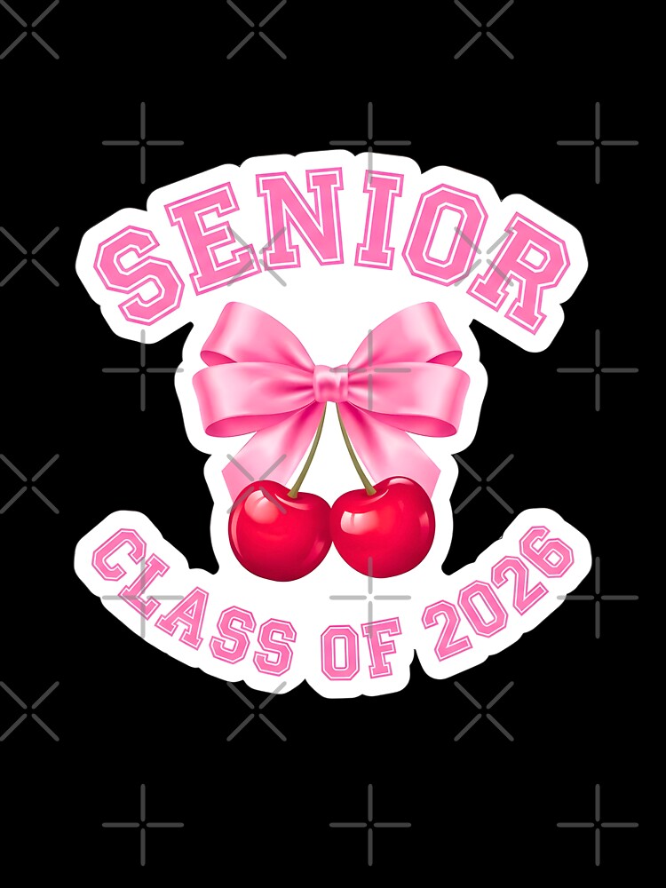 Senior 2026 Coquette Bow Cherry - Class of 2026 Pink Aesthetic by Abdeelol
