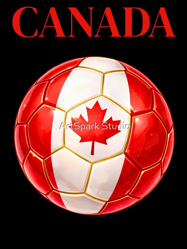 Canada Soccer Ball Red White Football Design Sports Fan Gift by ArtSpark Studio
