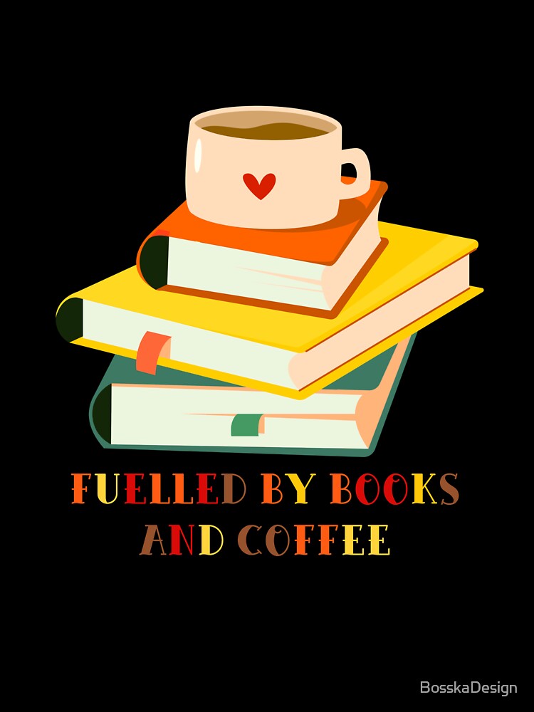 Books and coffee sticker for readers by BosskaDesign