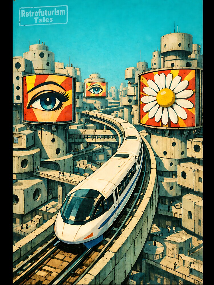 Monorail Through the Megastructure - 60s Retrofuturism by bapupa