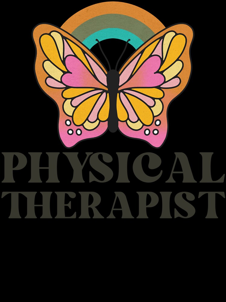 Physical Therapist Retro Butterfly Vintage Rainbow by AsinusAS