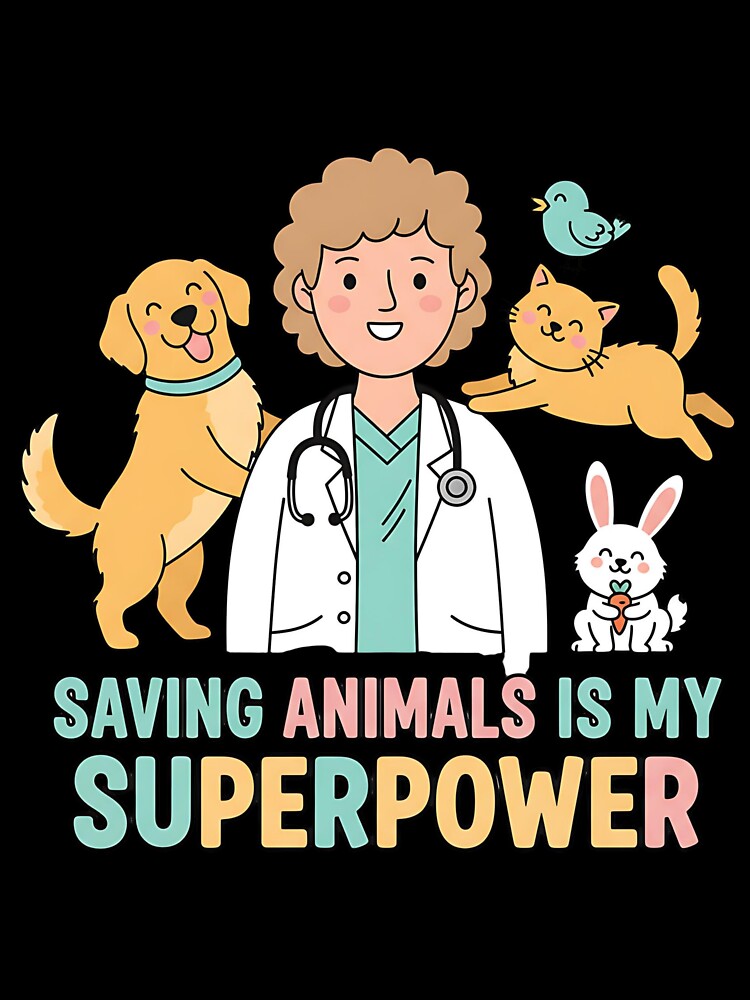 Saving Animals Is My Superpower – Funny Veterinarian Shirt by Muzgle