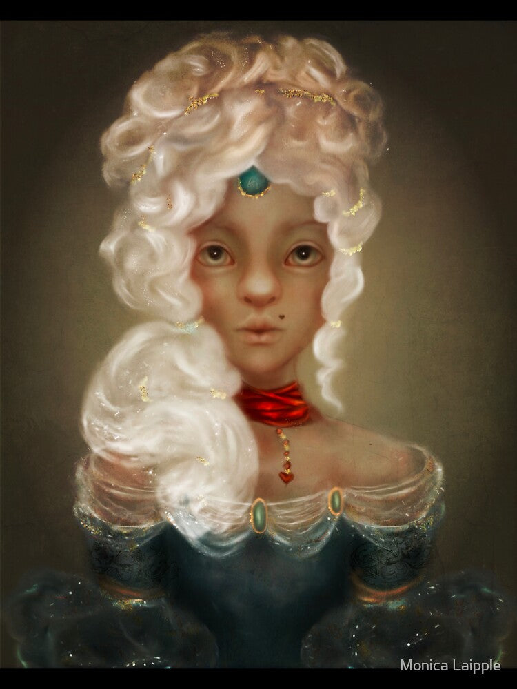 Low Brow Portrait of Marie Antoinette With Fantasy Jewelry by Monica Laipple