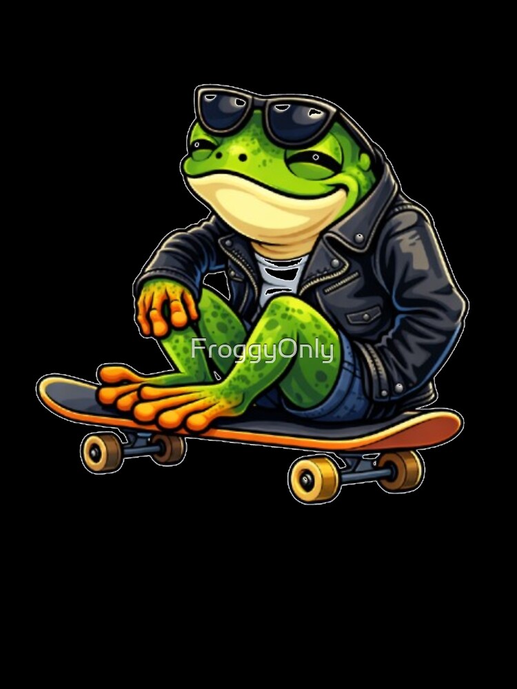 Stylish frog on a skateboard by FroggyOnly
