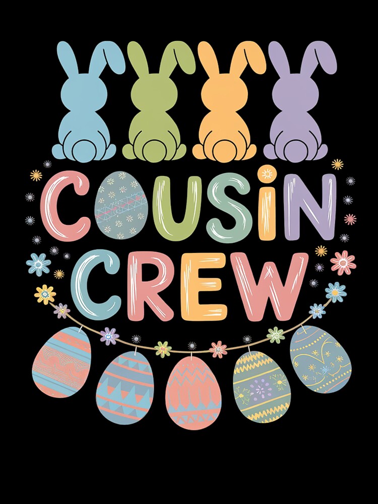 Cousin Crew Cute Bunny Rabbit Matching Easter Day Party by SIGORDESIGN