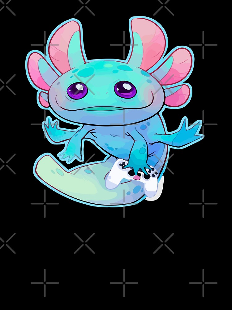 Axolotl Fish Playing Video Game White Axolotl Lizard Gamers by ZOUBAH