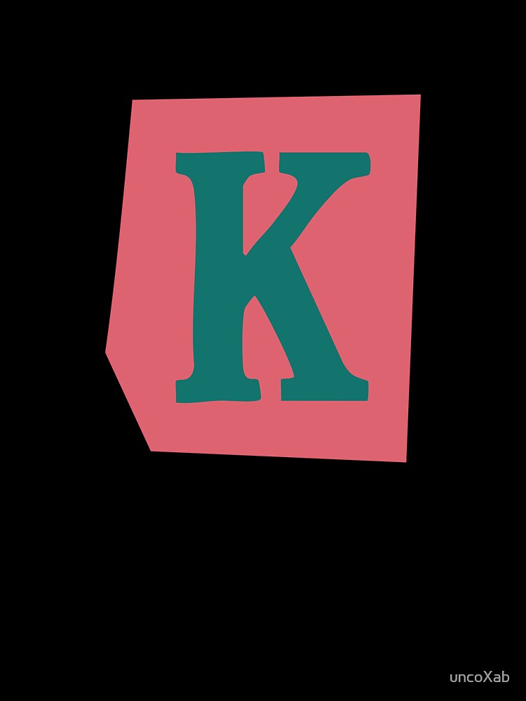 Letter K - Colorful Cutout Paper Collage Alphabet Initial by uncoXab