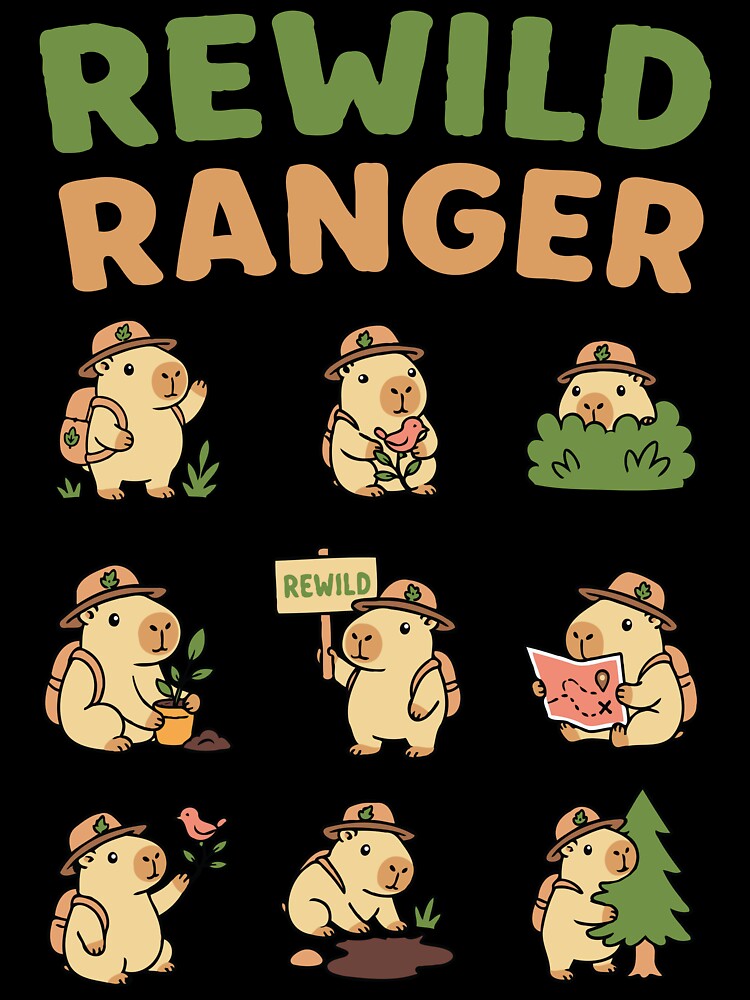 Rewild Ranger: Capybara Pet Mascot, Love Wild Nature by RedStreamStudio