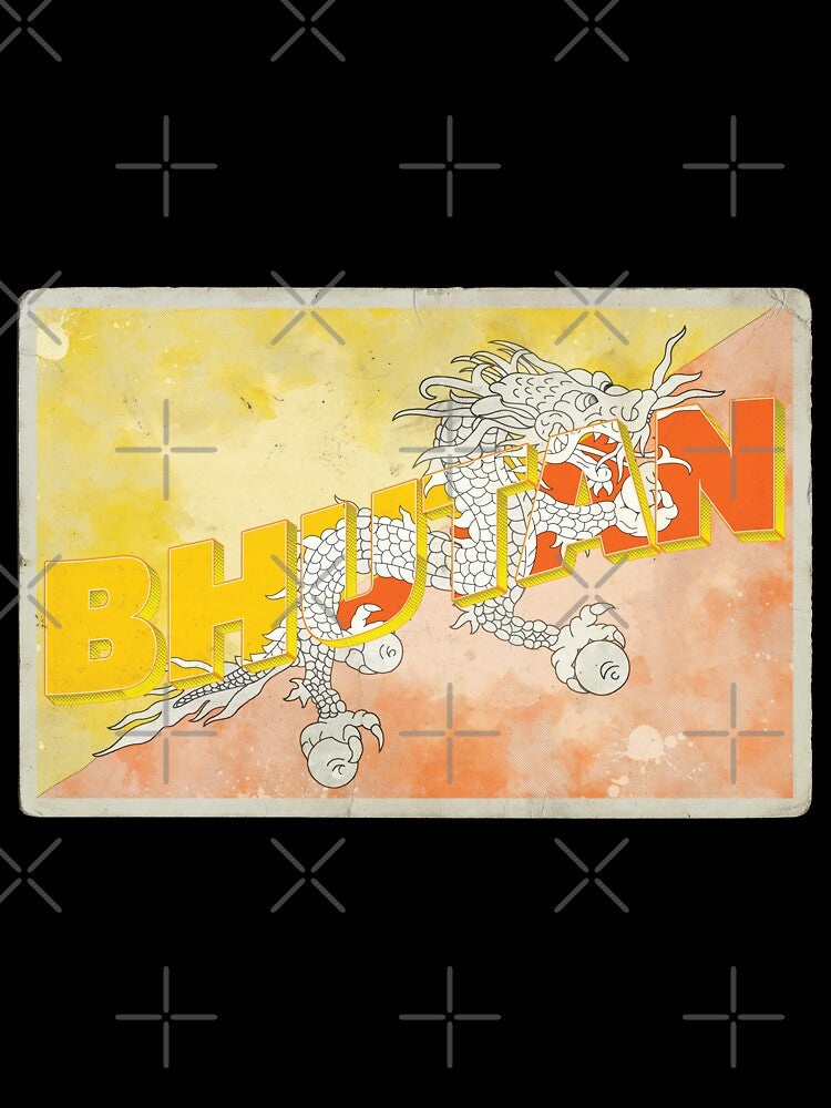 Bhutan Vintage style retro souvenir by DeveloperProp0