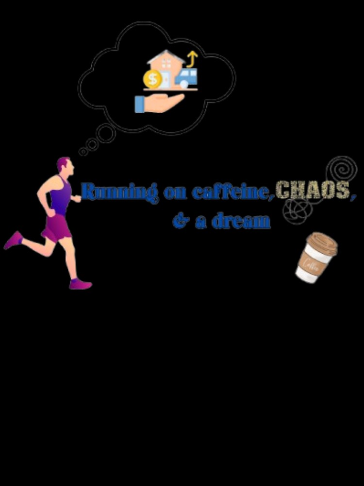 Running on Caffeine Chaos and a Dream - Motivational Runner Art by Miheerala