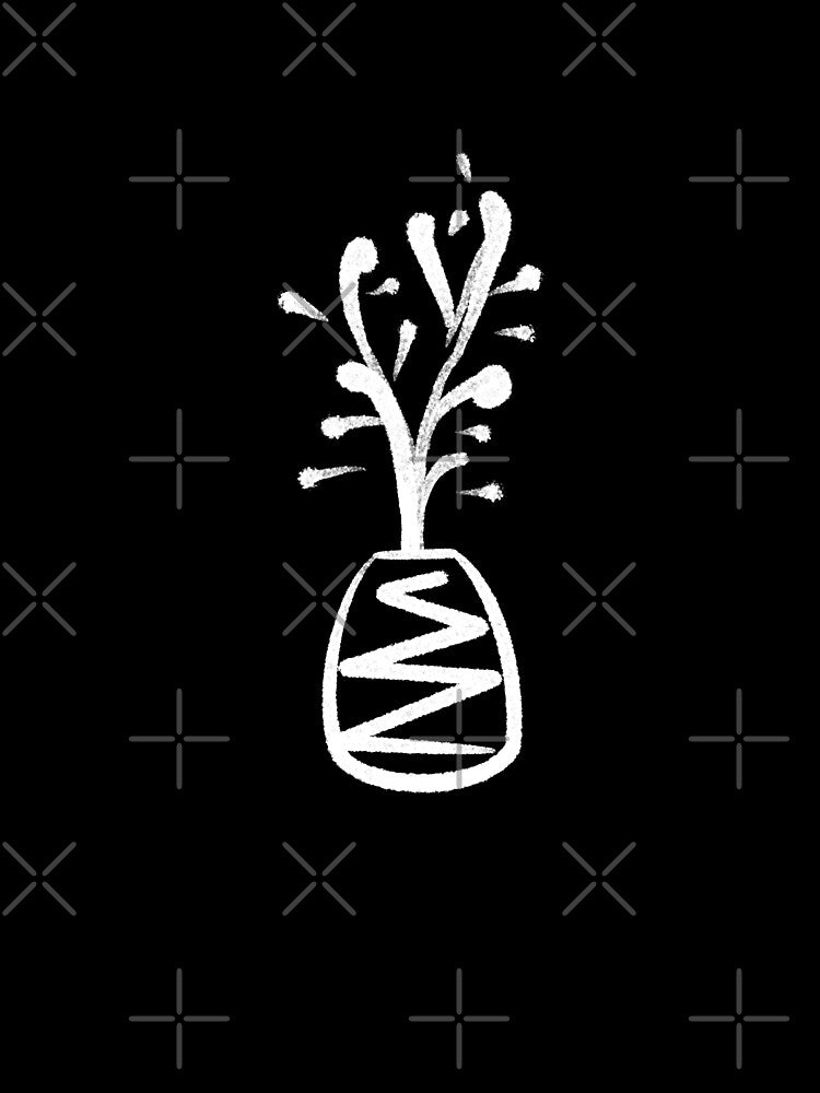 Minimalist Ink Line Art Potted Plant by SubtleSplit