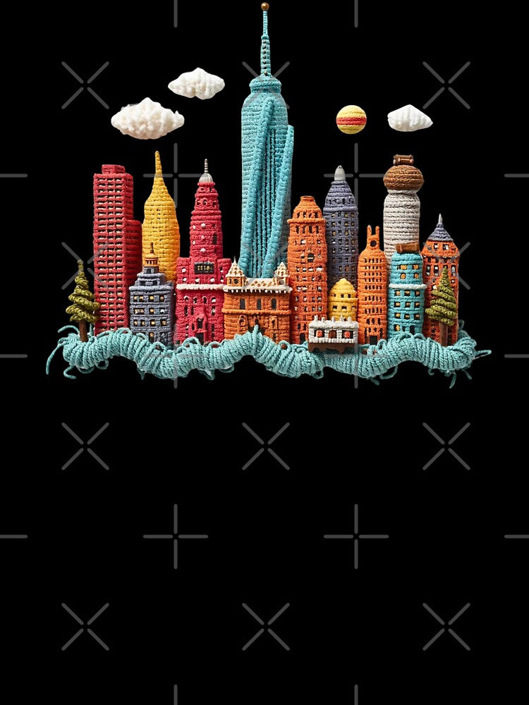 Yarnscape – Faux Yarn Crocheted City Skyline by Festive Bug