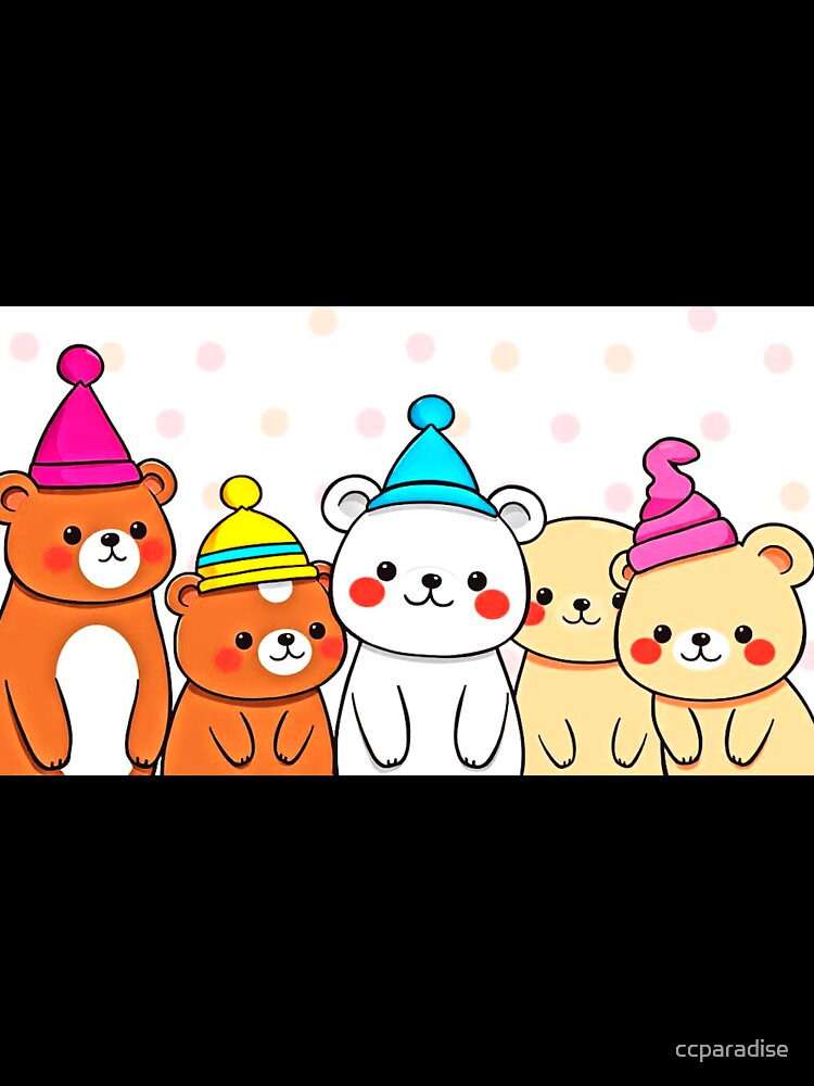 Party Bears in the Color – Retro Art Print by Earth Nature Creations