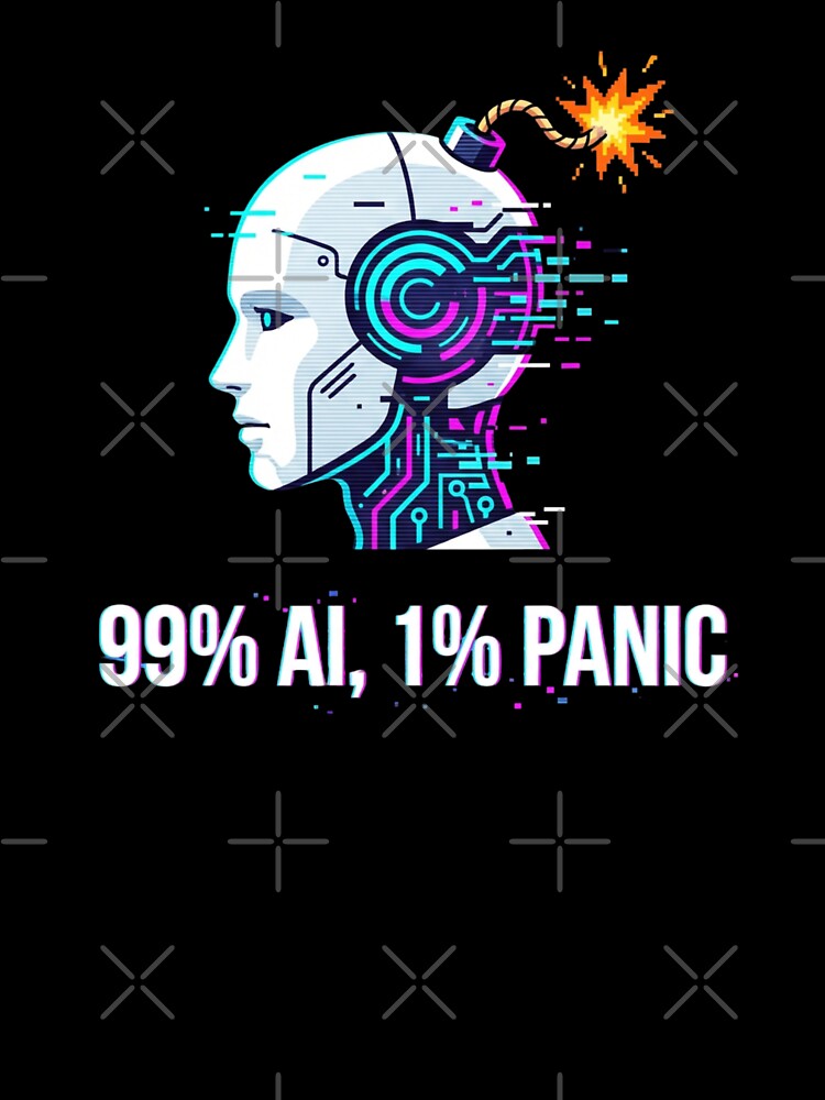 99% AI 1% Panic Funny Tech Art for Developers by chattsuede