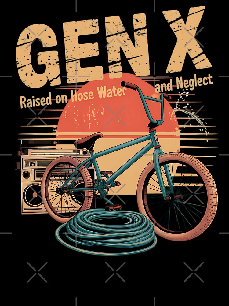 Vintage Backyard Vibes: BMX, Boomboxes, and Garden Hoses by TeeGrit