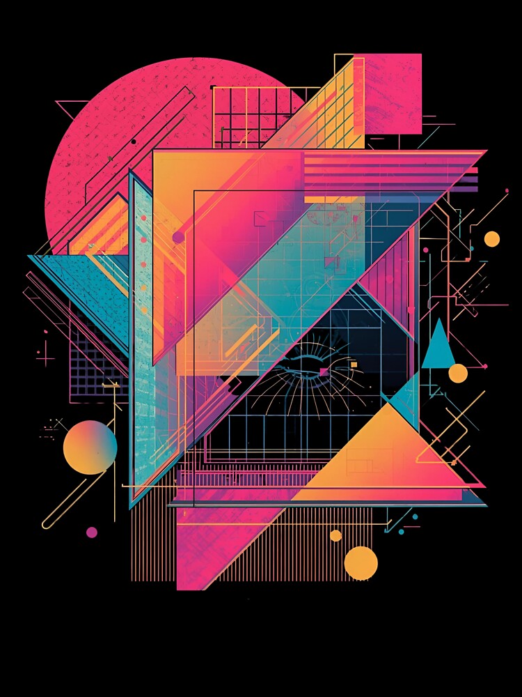Neon Geometry – Abstract Futuristic City Design by Activity01
