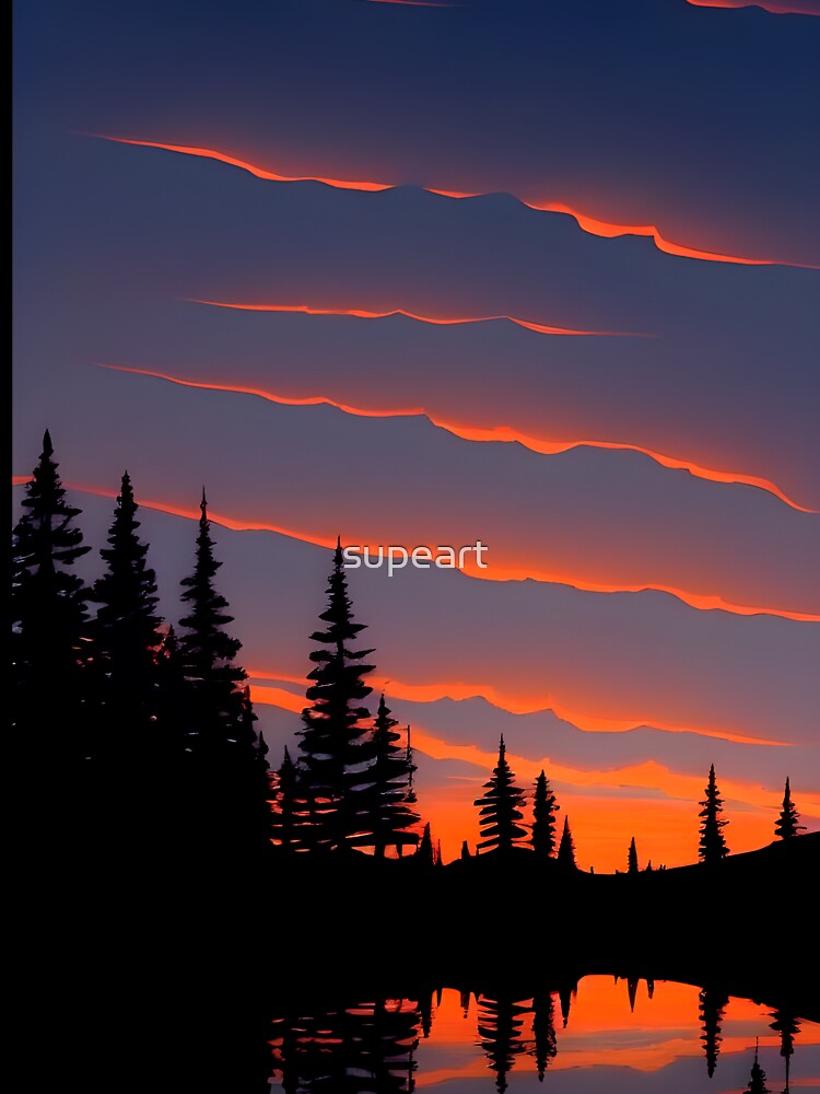 Enhance Your Home with Our Beautiful Collection of Minimalist Landscape Sunrise View Prints by supeart