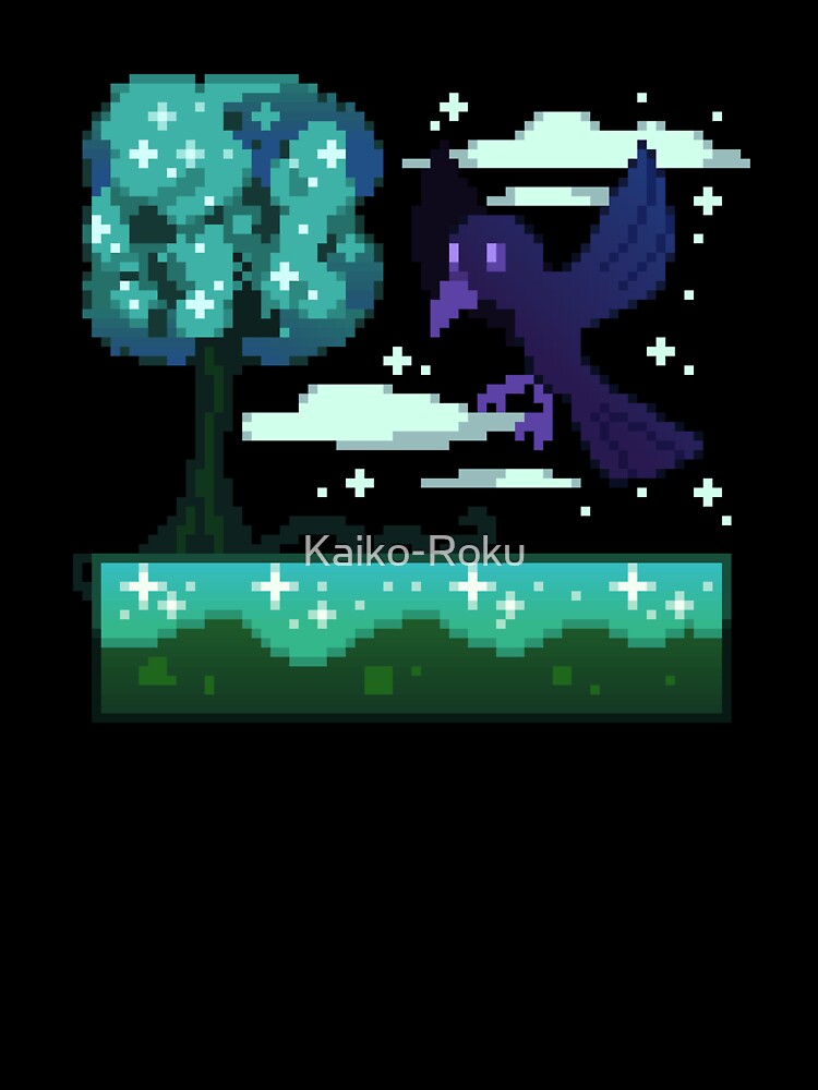 Pixel Art - Crow and Tree by Kaiko-Roku