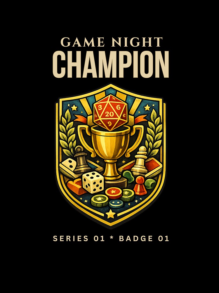 Game Night Champion Board Game Gamer by WitWorksCo