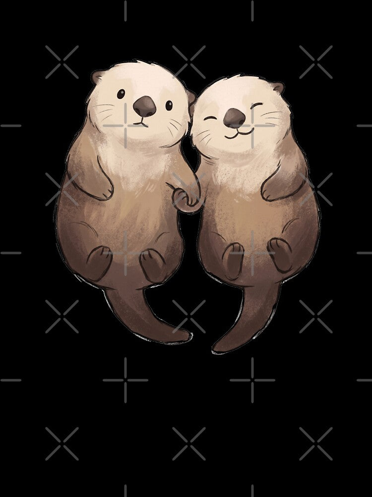 Cute Otters Holding Hands - Significant Otters by shellle in the ocean