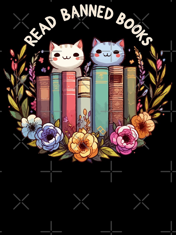 Read Banned Books Floral Cats by TomFrontierArt