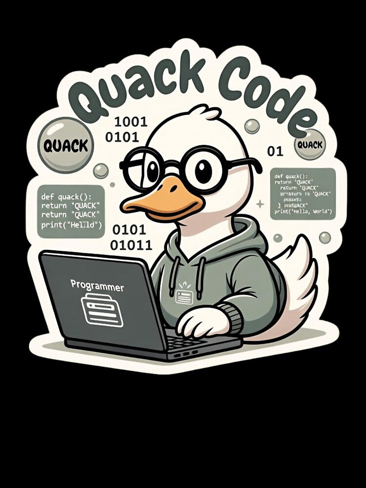 Quack Code – Adorable Duck Programmer with Laptop Humor by Designorado