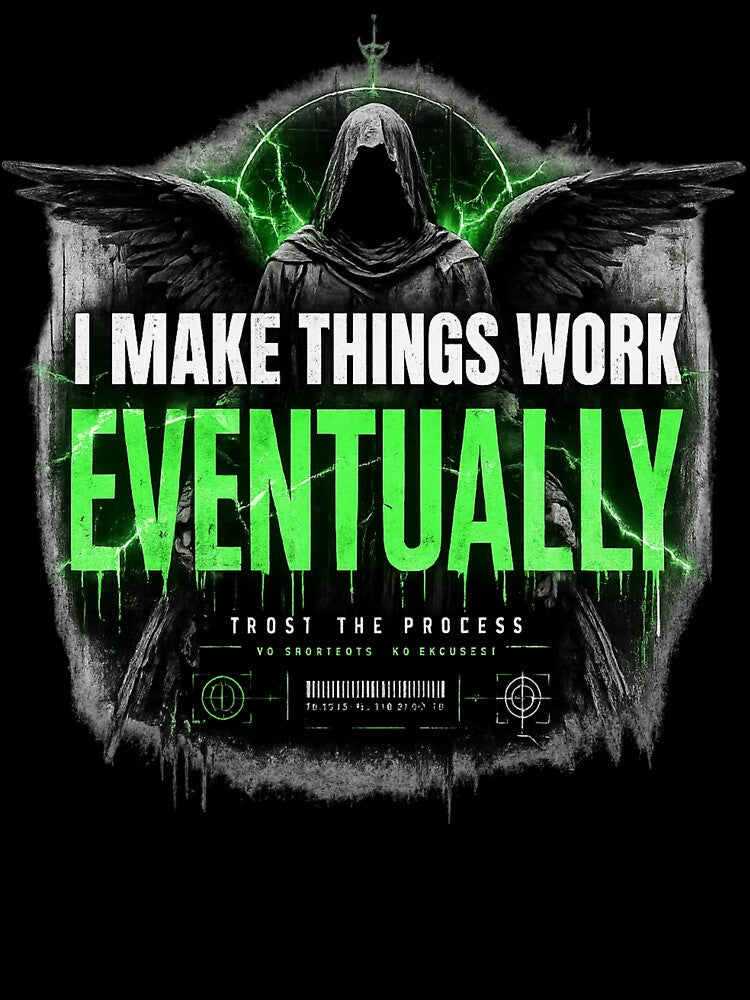 I Make Things Work Eventually Shirt – Funny Engineer & Programmer Tee by IdentityThread