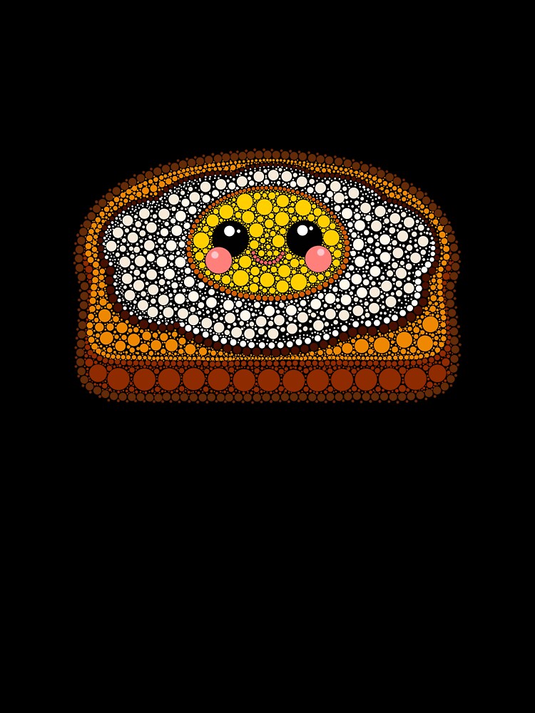 Kawaii Egg and Toast Dot Art by Cardiff Creative